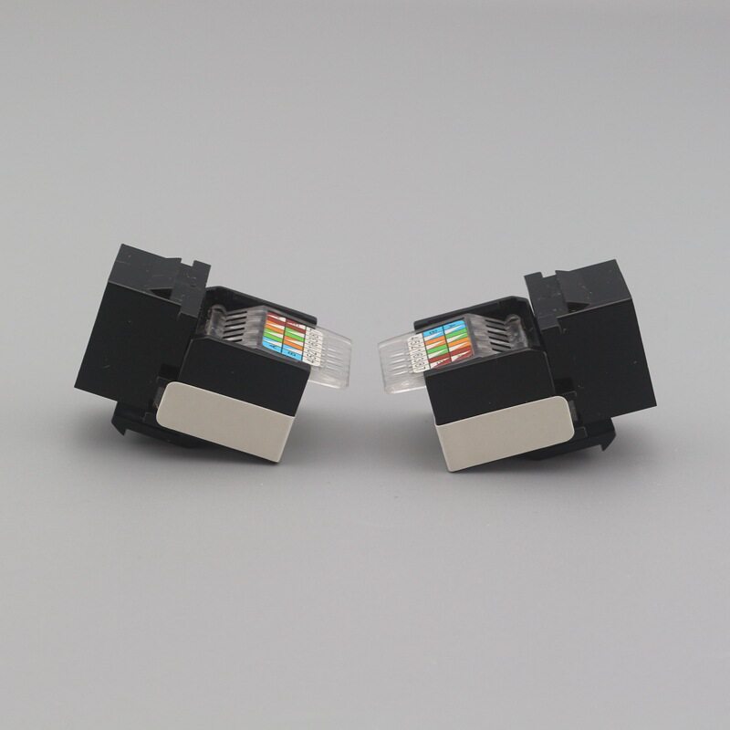 黑色免打型电脑模块 RJ45接口型超五类网线信息插座cat5e网络模块