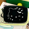 Japanese-Style Cute Rhinestone Cat Niche Portable Coin Purse Plush Storage Black Key Pouch Portable Earphone Bag