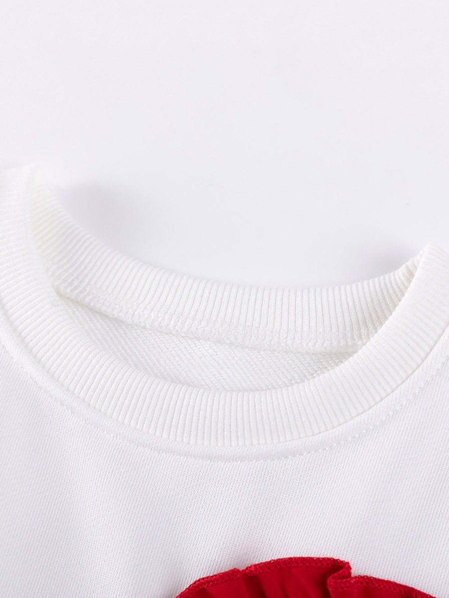 Girls' Cute Autumn Heart Set, Long-Sleeve Kids' Outfit