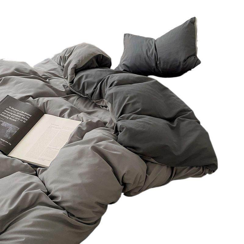 Soft and Skin-Friendly Quilt Cover, Four-Piece Bed Sheet Set, Three-Piece Student Dormitory Set, Portable Quilt Cover That Does Not Pill