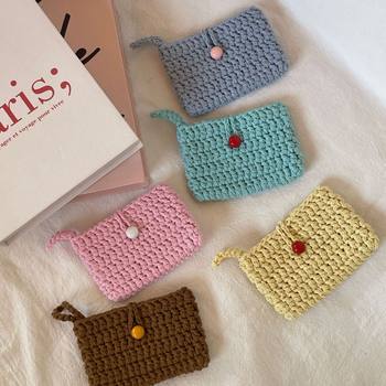 Candy-colored wool hand-woven cotton card bag coin purse carry-on red envelope hanging bag photography props