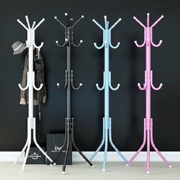 Bedroom Coat Rack Floor-Standing Vertical Clothes Rack European-Style Simple Foyer Clothes Rack Creative Iron Clothes Rack Hanging Bag Rack