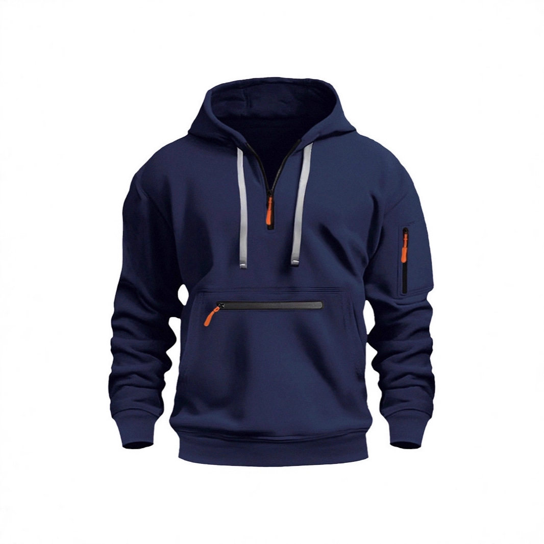 当天发货秋冬款男卫衣连帽拉链多口袋套头衫运动休闲外套潮流男装