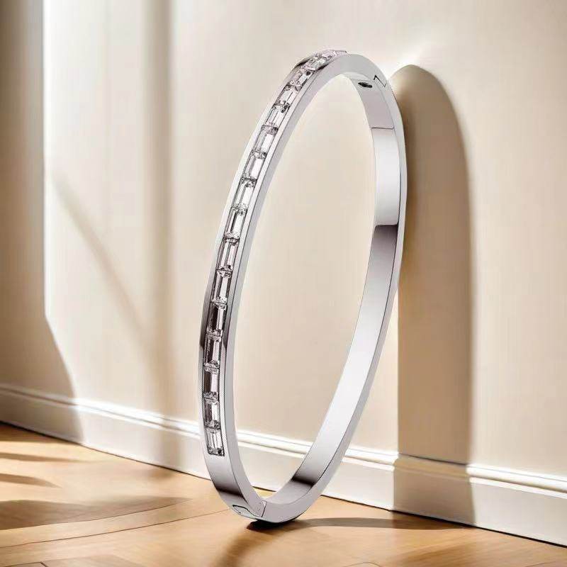 钛钢手镯女生高级感小众满天星不掉色镶钻精致排钻ins风满钻手环