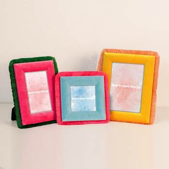 Customized Velvet Tassel Photo Frames, Picture Frames for Living Room and Bedroom, Photo Display Stands, Cross-Border Hollow Fabric-Covered Decorative Frames Wholesale