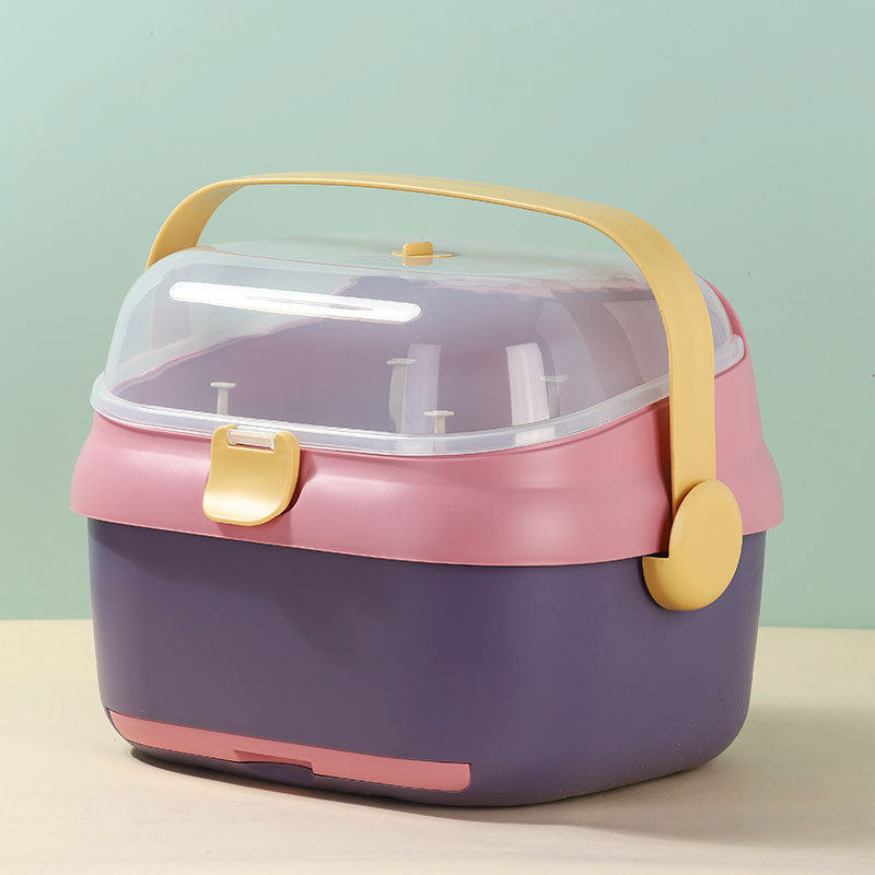 Maternal and Infant Direct Broadcast Supply Baby Bottle Storage Box Baby Dust-proof Drain Tableware Baby Bottle Storage Box Baby Bottle Storage Box
