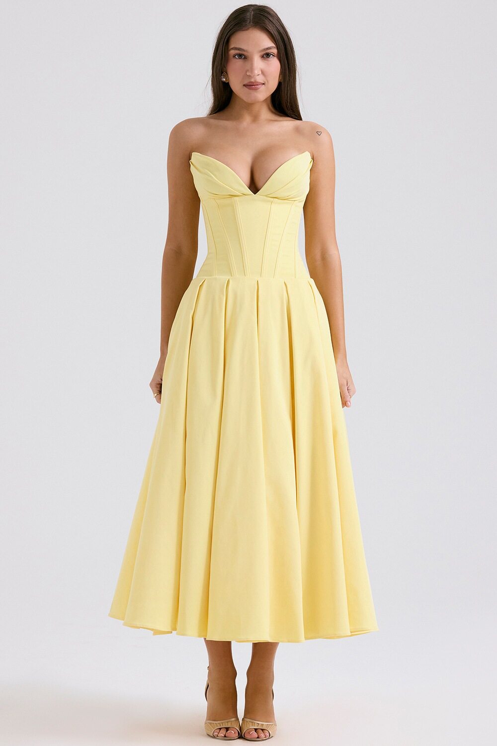 Sleeveless Midi Dress Solid Color Sexy Style Spring Fashion Wholesale Womens Apparel low MOQ