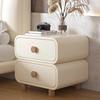 Cream Style Bedside Cabinet New Home Bedroom Leather Bedside Cabinet Simple Modern Installation-Free Small Storage Cabinet