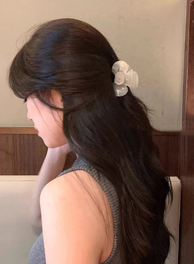 韩系端人鱼姬抓夹山茶花头饰发夹扎头发饰鲨鱼夹发抓头绳韩国女