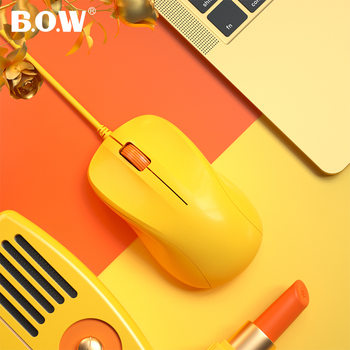 Bow Hangshi Wired Optical Mouse M136U Anti-Slip Design for Home and Office Use, Simple, Portable, Silent Desktop Mouse