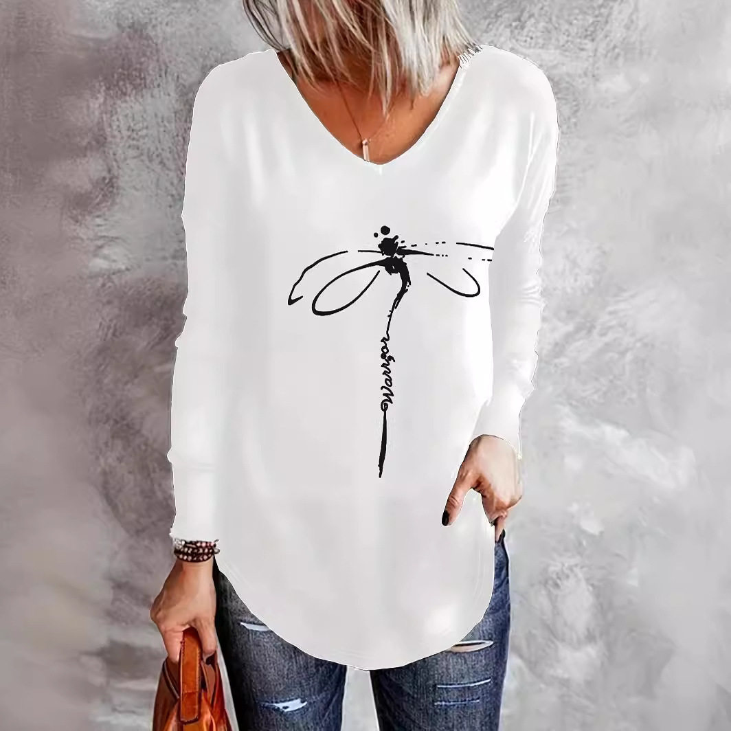 Womens Loose Fit Long Sleeve T Shirt V Neck Bamboo Fabric Summer Style Wholesale Available customizable