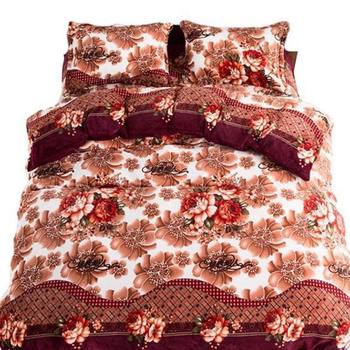 Warm Four-Piece Set, Thickeneded Flannel Quilt Cover, Bed Sheets, Pillowcases, Double-Sided Plush Quilt Cover, Coral Velvet Three-Piece Set Factory