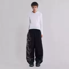 European and American Cross-Border Trendy Personality Street Harajuku Fashion Hip-Hop Retro Letter Print Long Pants