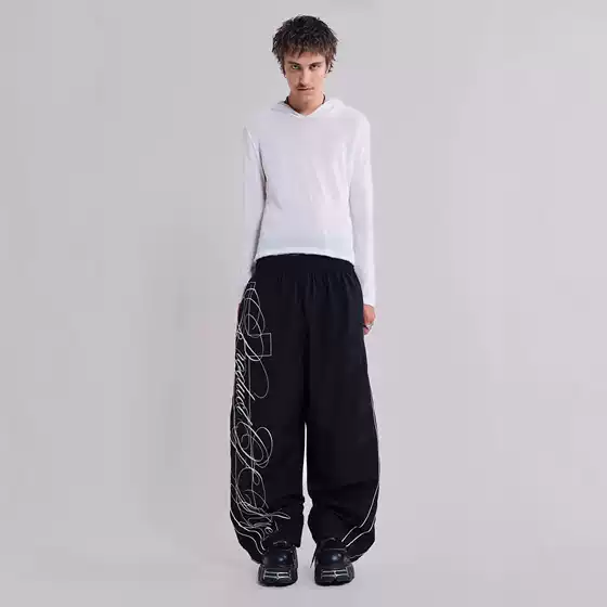 European and American Cross-Border Trendy Personality Street Harajuku Fashion Hip-Hop Retro Letter Print Long Pants