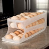 Slide-Type Egg Carton Refrigerator Storage Side Door Three-Layer Double-Row Automatic Egg Rolling Device Kitchen Anti-Fall Egg Storage Rack