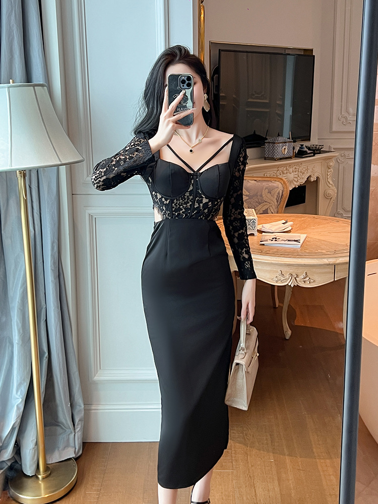 (Mới) Mã A1309 Giá 1120K: Váy Đầm Liền Thân Nữ Chtdng Sexy Gợi Cảm Sexy Hàng Mùa Xuân Thu Đông Thời Trang Nữ Chất Liệu Ren G04 Sản Phẩm Mới, (Miễn Phí Vận Chuyển Toàn Quốc).