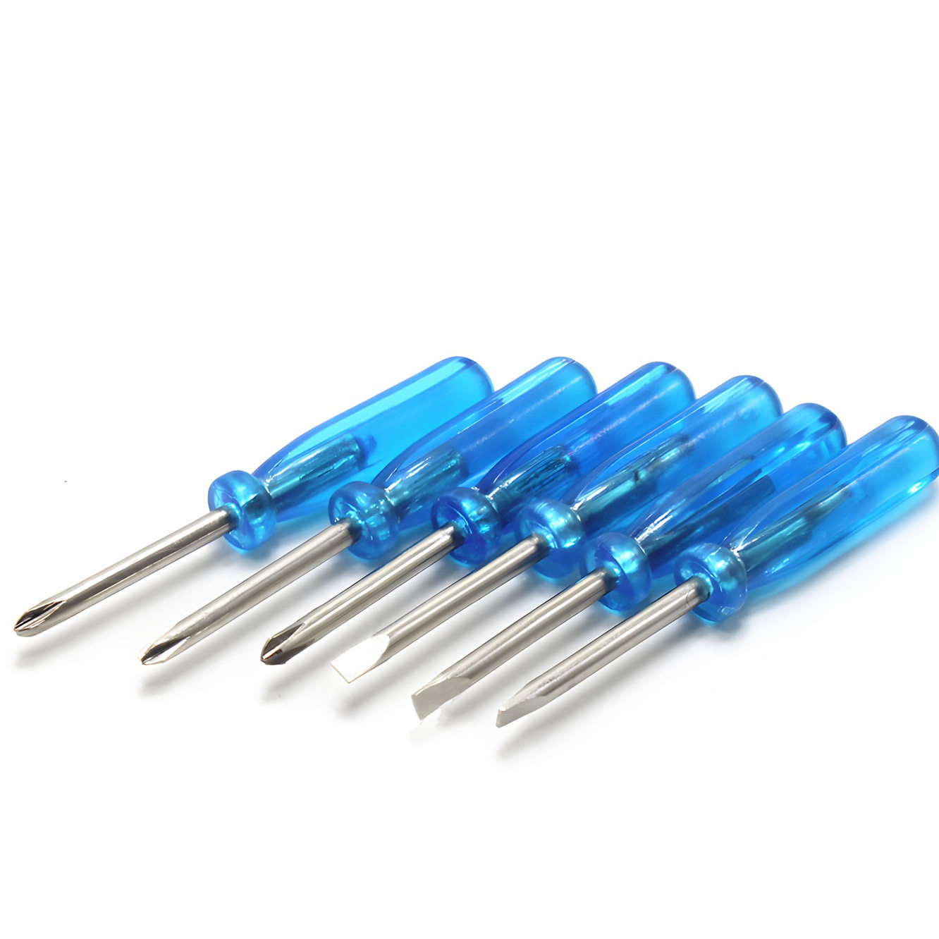 水晶蓝批柄 全长45mm迷你小螺丝刀 手机维修工具 玩具配送