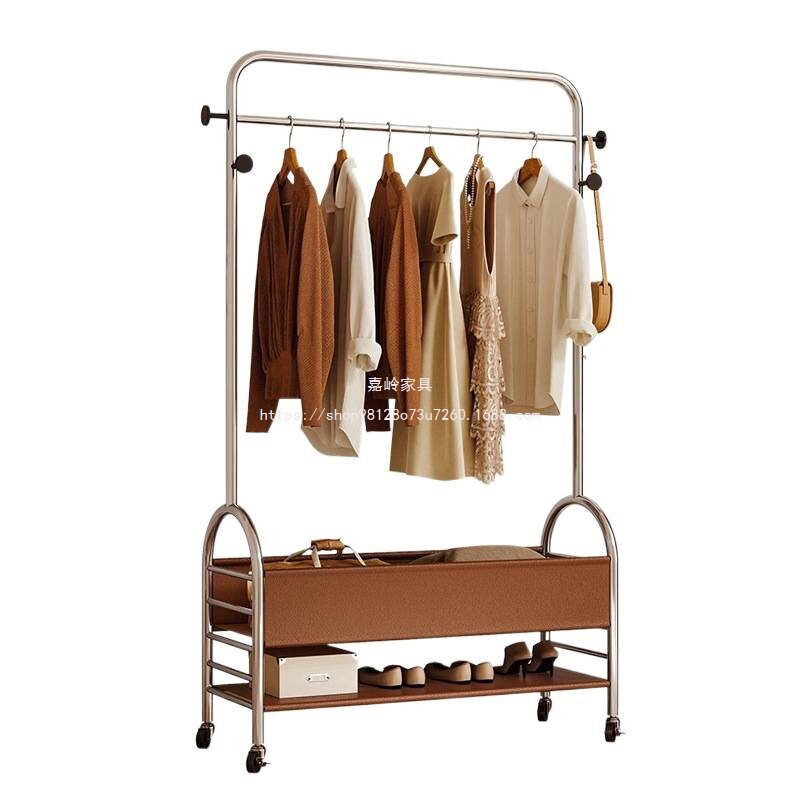Jialing Movable Room Clothes Rack Coat Rack Floor-Standing Clothes Rack Second-Hand Balcony Clothes Rack Clothes Drying Rack Vertical