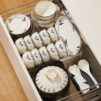 Dish Set, Household High-End Chinese Ceramic Complete Tableware Set, New Housewarming Dishes, Chopsticks, Single Product