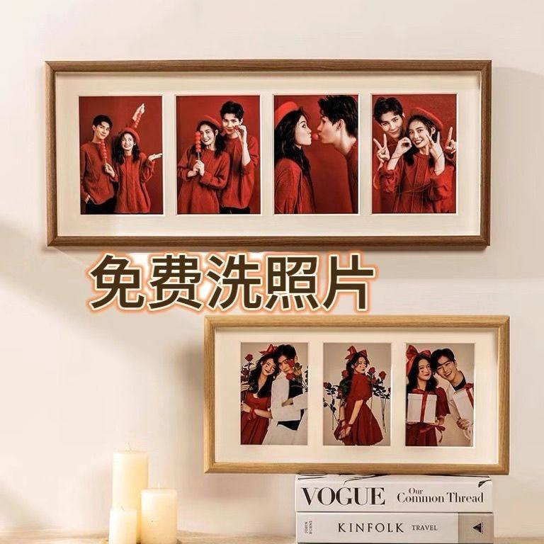 Photo Frame Display Stand Two, Three, or Four-Piece Combination Photo Frame for Printing Photos DIY Hanging Couple Family Portrait Commemorative Foreign Trade Wholesale