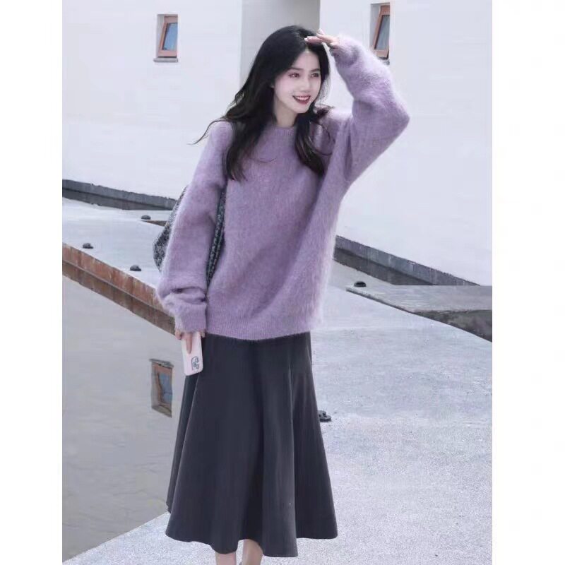 Maternity Wear 2025 New Autum Korean Fashion Sweater + Skirt Maternity Suit