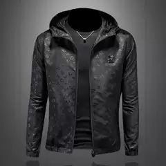 Spring 2025 Hot Selling Dark Pattern Hooded Men's Jacket Coat European Station Fashion Big Brand plus size Men's Jacket
