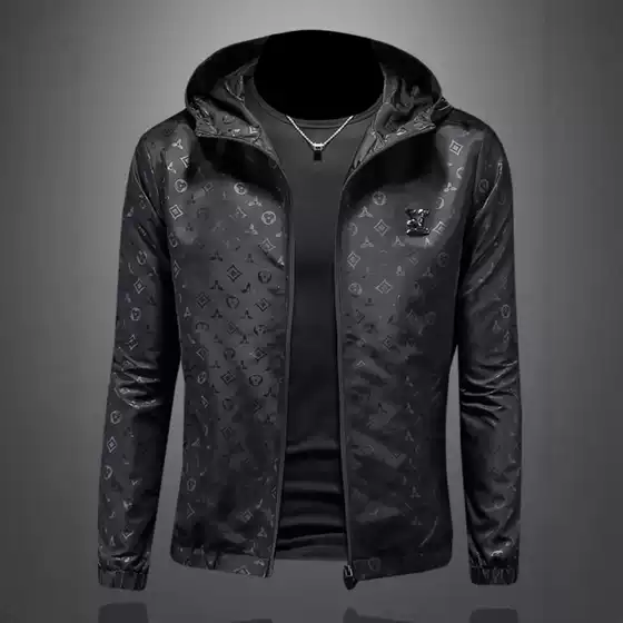 Spring 2025 Hot Selling Dark Pattern Hooded Men's Jacket Coat European Station Fashion Big Brand plus size Men's Jacket