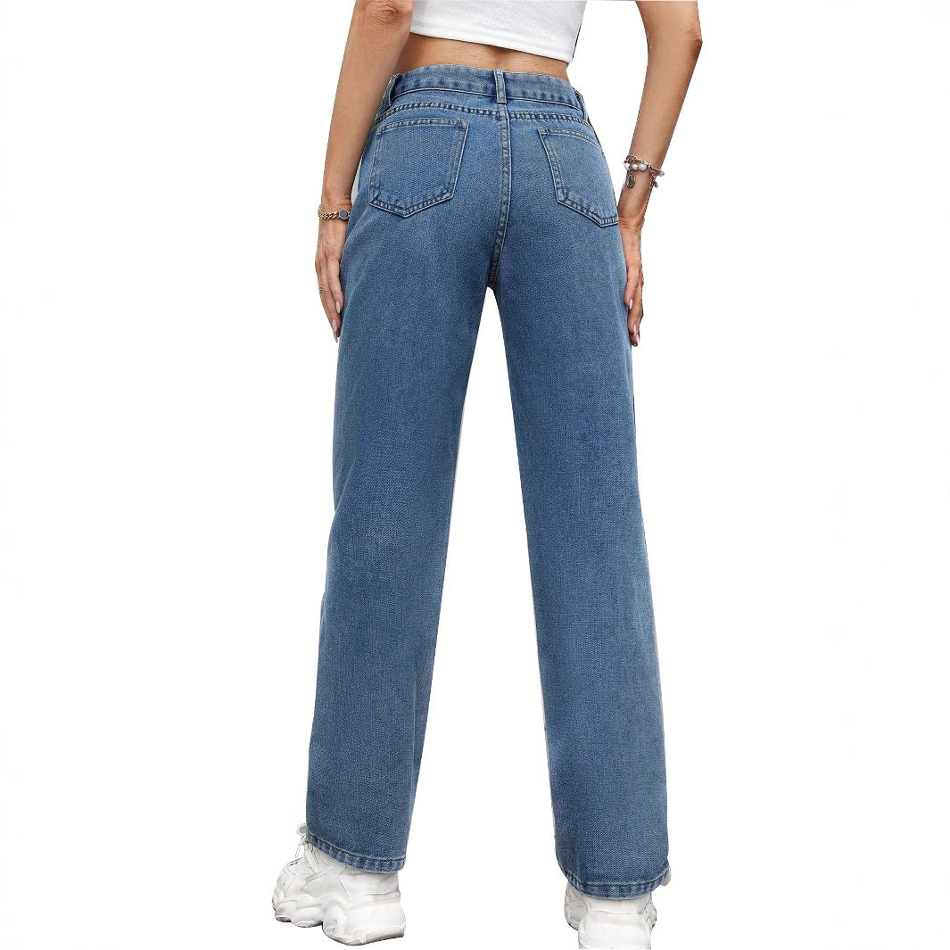 Casual Ripped Straight Leg Jeans for Women Versatile Design Comfortable Fit Trendy Style Wholesale Available