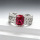 Чжуо Чжифань 2023 новый S925 серебряный 6* 8 мм высокоуглеродистый бриллиант голубиная кровь, красное кольцо, роскошный полый бриллиант, женская мода mini 2
