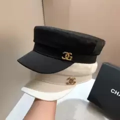 European station imported silk satin navy cap spring and autumn simple CG black and white all-match flat cap newsboy cap
