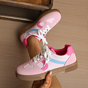 2025 New White Shoes Women's Flat Lightweight Breathable German Training Shoes All-match Fashion Casual Shoes Simple Style sneak