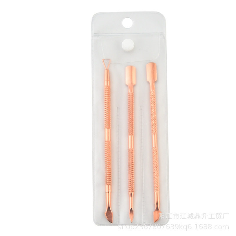 Steel push nail peeling steel push nail tool rose gold steel push nail removal Planer nail special suit double-headed steel push