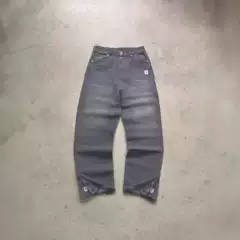 Cross-Border Men's Fashion Brand Heavyweight Washed Jeans 100% Cotton Dollar Embroidery Trendy Splatter Ink Micro-Flare Jeans