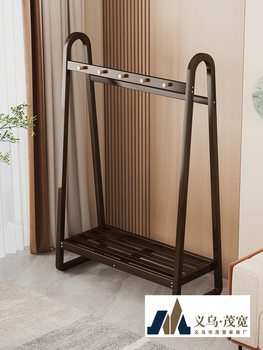 Solid Wood Clothes Hanger for Home Use, Floor-Standing Bedroom Clothes Rack, Space-Saving Trendy Coat Rack, Simple Clothes Hanger