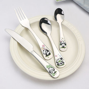 304 Stainless Steel Kidsren's Knife, Fork and Spoon Set Cute Cartoon Animal Tableware Birthday Gift Mother and Baby Amazon
