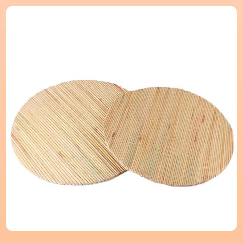 Purely Handmade Sorghum Straw Cover Curtain Natural Dumpling Grate Double-Layer Round Home Dining Mat Tray