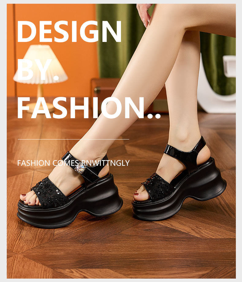 Dép sandal nữ quai chữ V đế TPU mềm mại — Trắng, Hồng, Đen chi tiết 10
