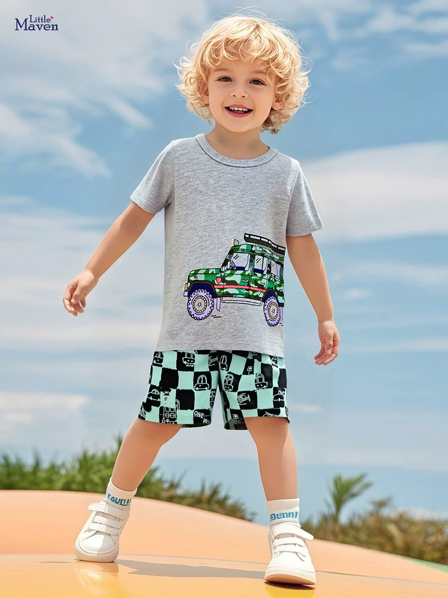 Boys' Set, Summer Cool Kids' Outfit, Shorts & Short-sleeve 2-piece Set
