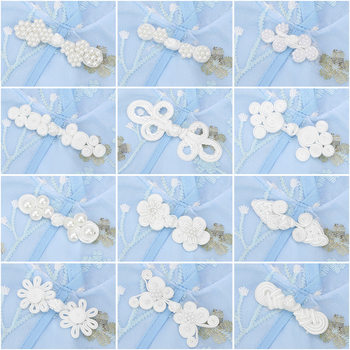 Nylon Dyed Plate Buckle Seven Beads Two or Three Wheels Pipa Color Costume Cheongsam Handmade Ethnic Style Wedding Tie Tang Suit Button
