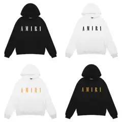 American-style High Street Amiri Niche Sweater for Men and Women Couples Cotton Printed Pullover Sweater Vintage Hoodie