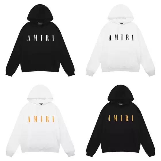 American-style High Street Amiri Niche Sweater for Men and Women Couples Cotton Printed Pullover Sweater Vintage Hoodie