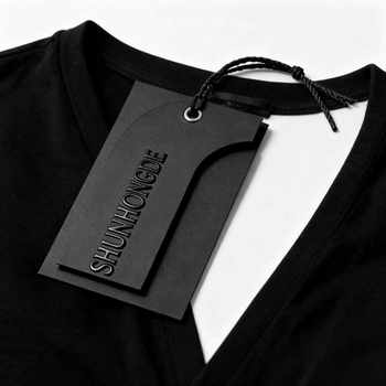 Special Paper Black Card Hot Stamping Tag Design Light Luxury Black Card Clothing Fashion Label Customization