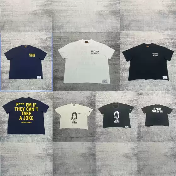 Bottega Desires Trendy Brand Summer New Product Letter-Printed Pure Cotton Short-Sleeved Loose Casual Versatile Style