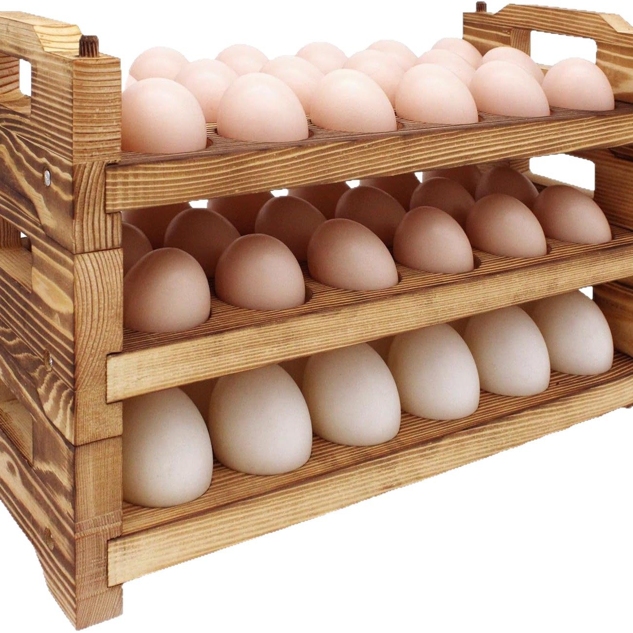 In-Stock Multi-Layer Egg Holder Cross-Border Wooden Egg Rack Egg Box Storage Rack Stackable Kitchen Egg Storage Rack