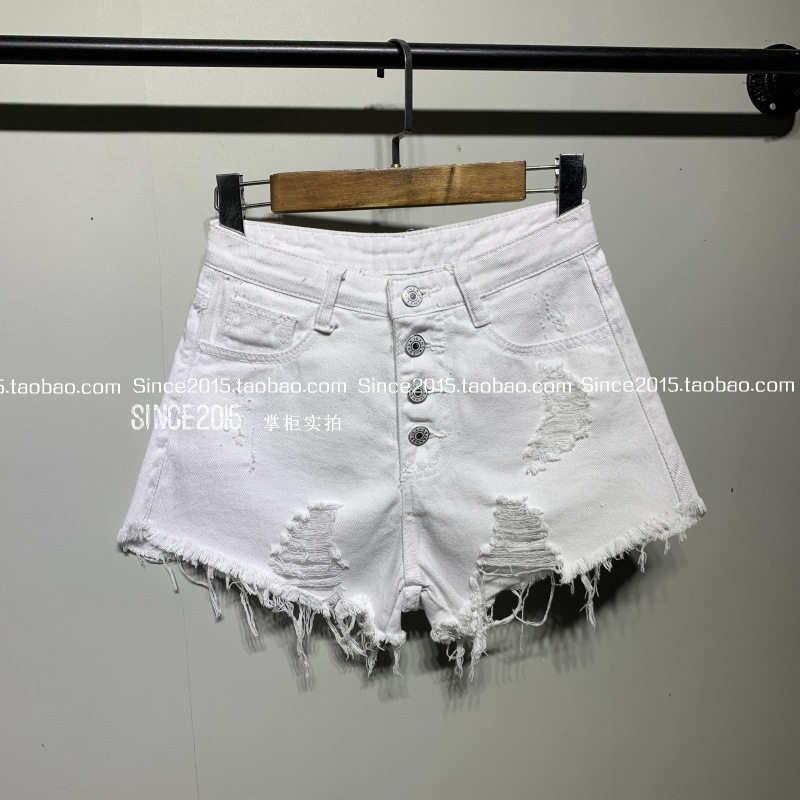High Waisted Ripped Denim Shorts for Women Loose Fit A Line Frayed Hem Summer Style Wholesale Available