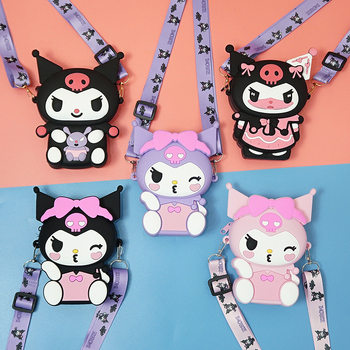 Kuromi Cute Cartoon Silicone Coin Purse Earphone Bag Portable Small Wallet Storage Mini Children's Mini Zipper