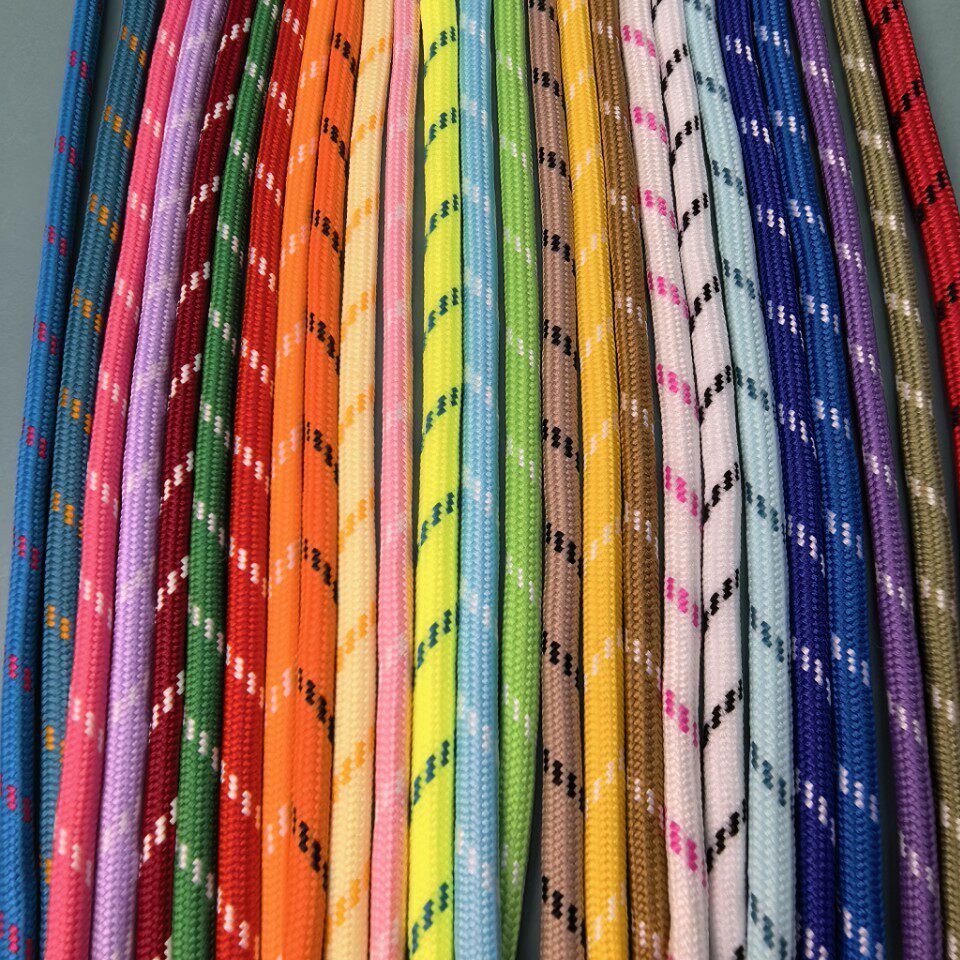 Factory Direct Supply 5mm Thick Mixed Color Polyester Rope, Many Colors Available, Jump Point Bag Mobile Phone Lanyard Weaving