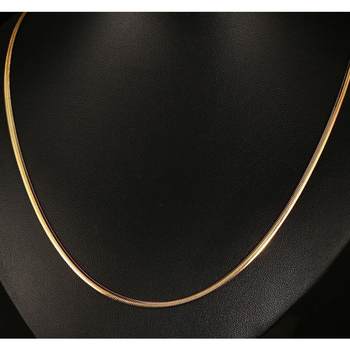 Huanmu Jewelry Ins Basic Chain Neck Chain Thin Chain Snake Flat Chain 3mm Titanium Steel Simple Niche Clavicle Chain