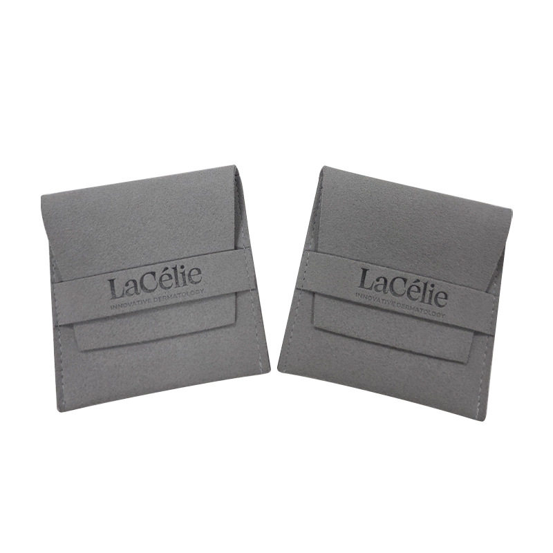 Customized Microfiber Bag with Flap, Jewelry Bag, Envelope Style Bag, Jewelry Packaging Bag, Ring Storage Bag