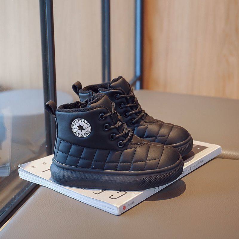 Girls Cotton Boots 2022 New Fleece-lined Girls Cotton Boots Soft Bottom Bread Shoes Children's Snow Boots Boys' Short Boots Trendy